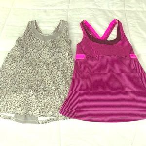 Two barely used LULULEMON tank tops